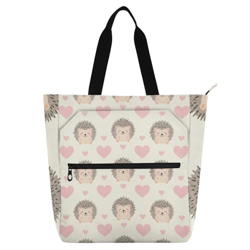 Lindas bolsas de mano infantiles con erizos grises para pequeños lectores