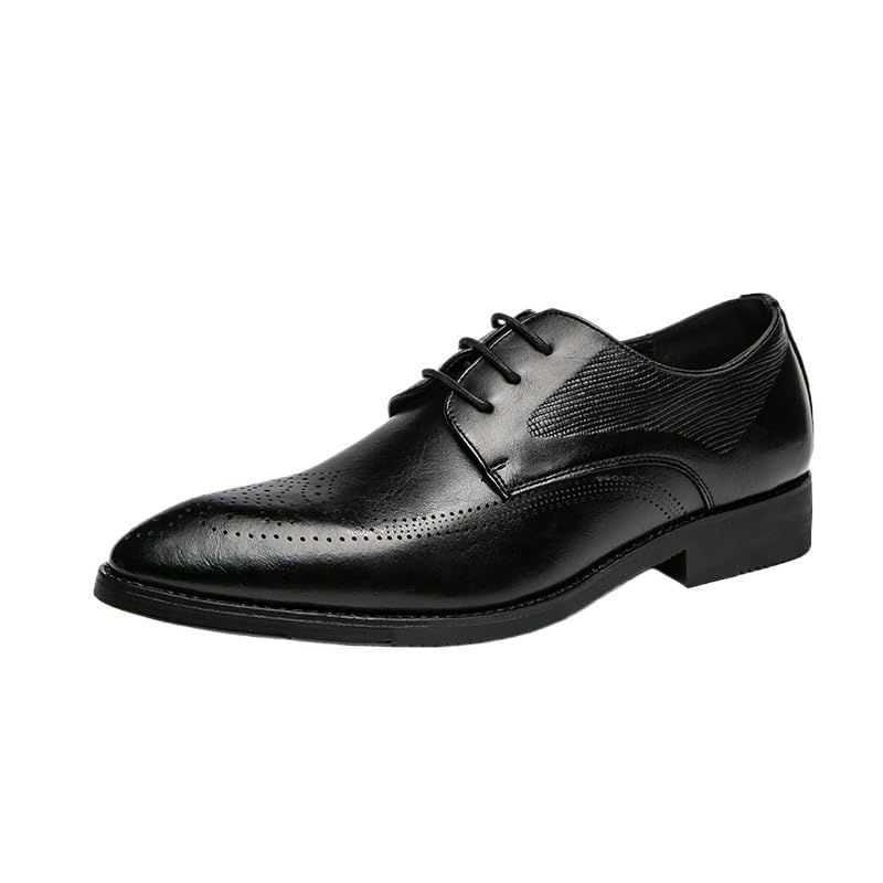 Men Business Wedding Oxford Dress Shoes Leather Pointed Toe Lace Up Shoes Office Tuxedo Comfortable Classic Formal Party