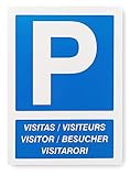 Cartel Parking Visitas 18x25 cm Señalizacion en Composite de Aluminio de 2 mm de Grosor (Parking Visitas)