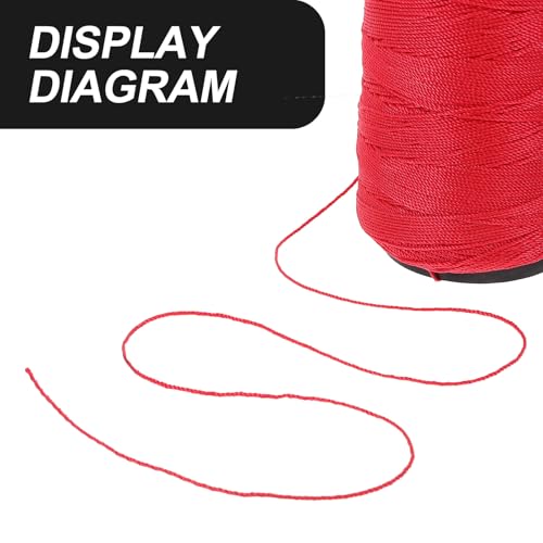Homoyoyo Cuerda de Nylon para Albañilería Hilo Trenzado de Nylon para Construcción y Jardinería Resistente 2 Rollos Cordón Rojo para Herramientas de Construcción y Albañilería miniatura 3