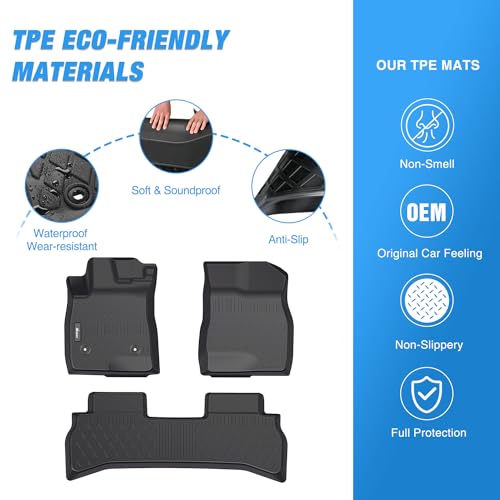 Image of Nilight TPE Floor Mats for Chevy Trailblazer (FWD Only) | 2021 2022 2023 2024 2025 2026 All Weather Custom Fit Heavy Duty Floor Liners