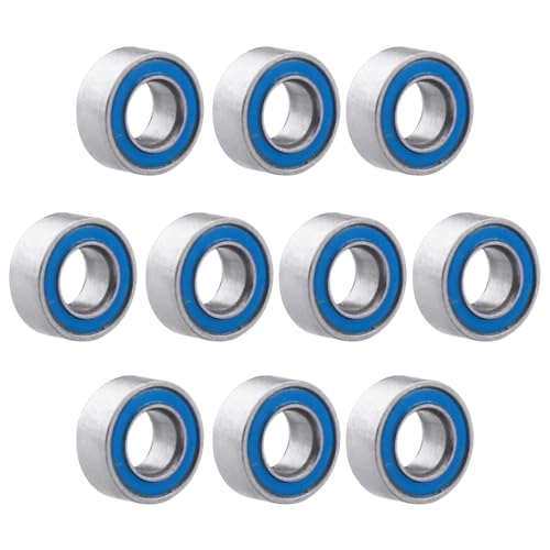 Image of 10pcs MR63-2RS Ball Bearings - Miniature Deep Groove Ball Bearing Double Blue Rubber Sealed Chrome Steel for RC Cars /Planes /Drone /Robotics and Small Electric Motors(3x6x2.5mm)
