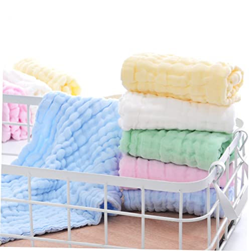 GARVALON 6-Layer Cotton Baby Washcloths Set Absorbent Muslin Burp Cloths for Newborns 5pcs Soft Hand Towels for Drooling and Bathing2