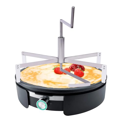 FiueStur Crepe Spreader Tool, 16.9 inches Food Grade Pancake Griddle Maker, Maker Batter Spreading, For Baker Pastry Maker Crepe Machine Pancake Maker, Stainless Steel & Easy to use, Small, silver