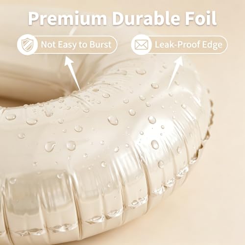 Image of Number Balloons for Birthday Decorations - 40 Inch Large Party Balloons 60, Cream Foil Number Balloons for Boys Girls, Balloons for Party Supplies