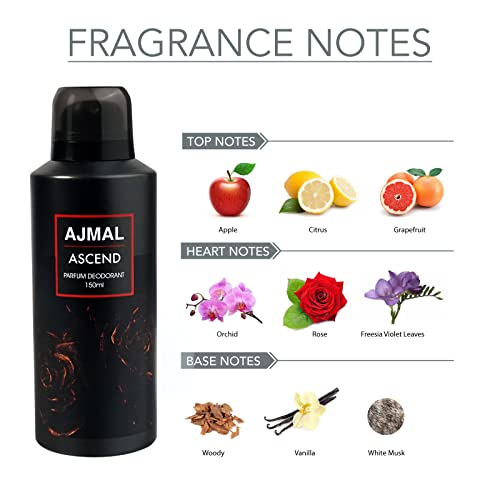 Ajmal Neea, Yearn and Ascend Deodorant Perfume 150ML Each Long