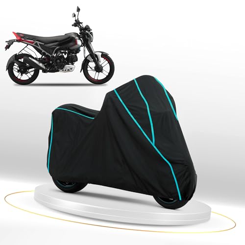 Image of Waterproof Bike Cover for Bajaj Freedom 125 | Dustproof, UV Heat Resistant & Windproof with Full Bottom Elastic, Heavy Duty Polyester Fabric, Triple Stitched - Black