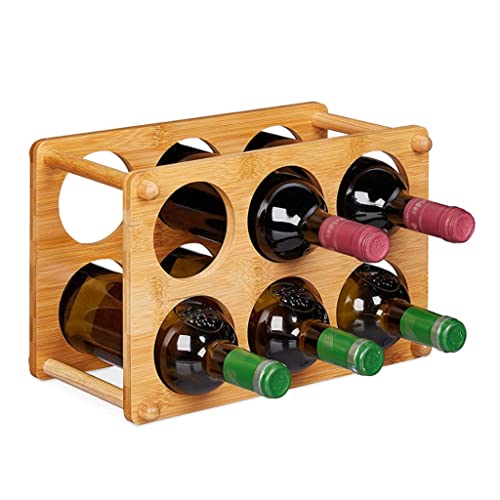 Soporte para 6 botellas de vino de madera para mesa miniatura 1