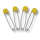 Rearz - Adult Stainless Steel Locking Diaper Pins - (4 Pack) (Yellow)