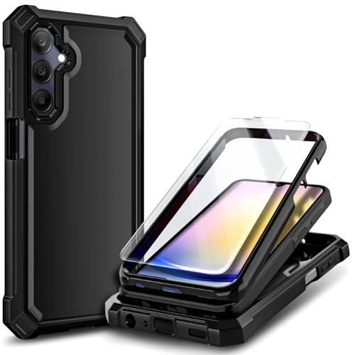 Coque Samsung Galaxy A15 5G avec verre trempé écran protection intégrale noire