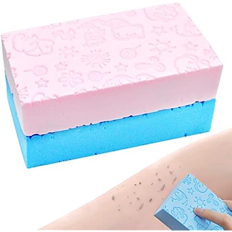 2 Pcs Super Soft Exfoliating Sponge, Kids Bath Shower Sponges, Body Scrubber Sponge, Reusable Magic Sponge Bath Sponge Dead Skin Remover, Bathing Accessories for Men Women Kids Baby Cover