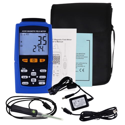 Professionelles AC/DC Gaussmeter Magnetisch Feld Stärke Magnetometer 3000mT (30000G) Teslameter Auto/Manuell Aufzeichnung Meter Prüfer