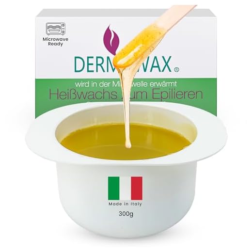 Dermawax 300 gramos Tarro de Cera Depilatoria Caliente- Para Calenter en el Microondas- Con Espátula- Sin Bandas Waxing