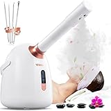 Facial Steamer, Villsure Hot/Cool Face Steamer with Extendable Arm, Professional Nano Ionic Facial Steamer for Facial Deep Cleaning, Humidifier with Portable Handle for Facial SPA at Home or Salon