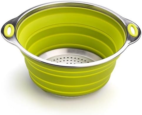 Miniatura 5 de Oneida Colador plegable de silicona de acero inoxidable de 8 pulgadas, color verde