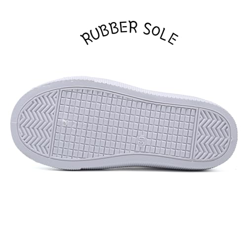 Toddler Kids White Canvas Shoes for Boys Girls Sneakers Slip-on Comfortable Fashion Light Weight Skin-Friendly Causal Running Tennis Shoes (Toddle/Little Kids/Big Kids)3