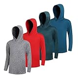 WHITE PEAK TRADING COMPANY 4 Pack Boy's Dry-Fit Lightweight Hoodies Pullover Long Sleeve Athletic Training T Shirts 4-20