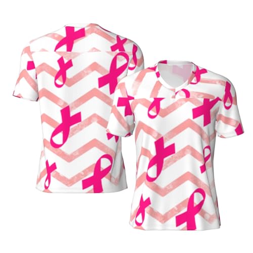 Stylish Athletic Sports Jersey Breast-Cancer-Awareness Men's Rugby Jersey 3X-Large Black