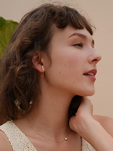 Sterling Silver Gold Chain Earrings for Women Hypoallergenic Stud Cartilage Flat Back Earrings Best Friend Birthday Gifts for Women Trendy Siser Mom Wife Womens Her Friend Party4