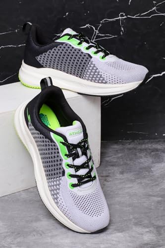 Image of Mens Running Shoes for Man Comfortable Men's Sports Shoes with Memory Foam Cushioned Insole Sports Shoes for Men Running Walking Lightweight Gym Shoe for Men Comfortable Stylish & Casual Walking ATHCO Shoe for Man Anti Slip Gym Footwear