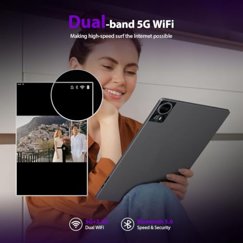 Image of 2026 Premium 14 inch Android Tablet: 2.5K IPS Display 36GB RAM 256GB ROM 1TB Expand | 8-Core 2.0HZ MT6769 Mali-G57 11580mAh Battery| 5G /2.4G WiFi Quad Box Speakers 8+13MP for Work Gaming Study - Gray