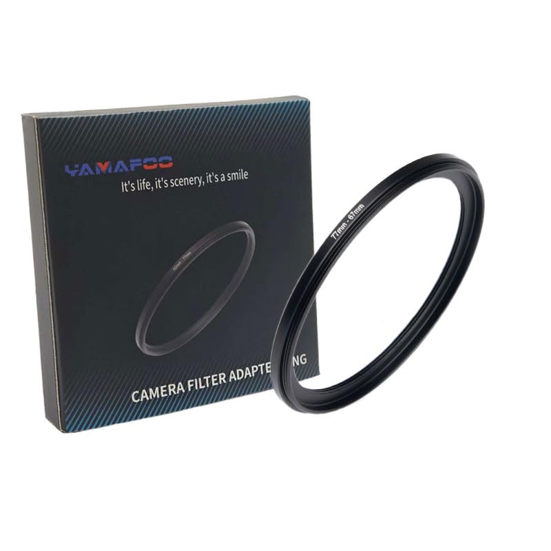 YAMAFOO 77mm to 67mm Step-Up Ring/Step Down Rings Filter Adapter for All Brands UV ND CPL Metal Ring Step-Up Rings Adapter Filter,Black(77-67)