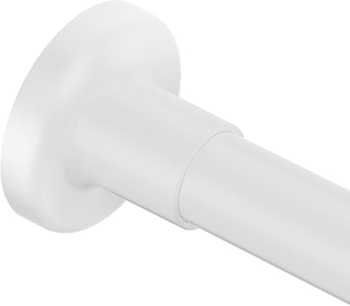 Authandis Barras de cortina de ducha blancas sin taladrar, barras de tensión ajustable de 1 pulgada de diámetro para ventanas de 31 a 56 pulgadas,