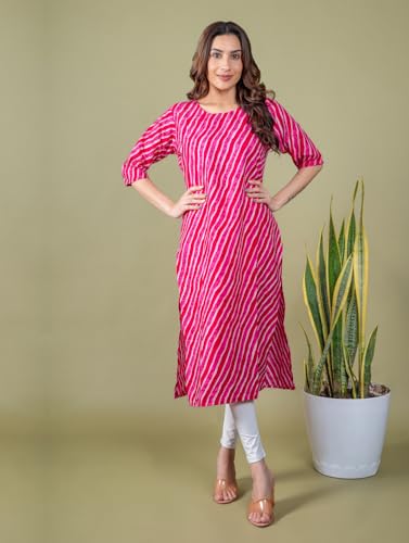 Image of Women's Straight Fit Printed Crepe Kurta, Casual Wear Kurti Design No 133
