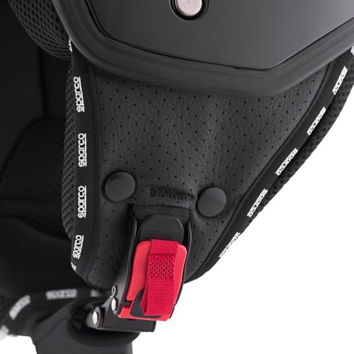 Sparco Riders 95144 Sparco Demi-Jet Helm mit Schirm für Motorräder, metallisch, mit ABS-Schale, Größe XL, SCHWARZ METALLIC