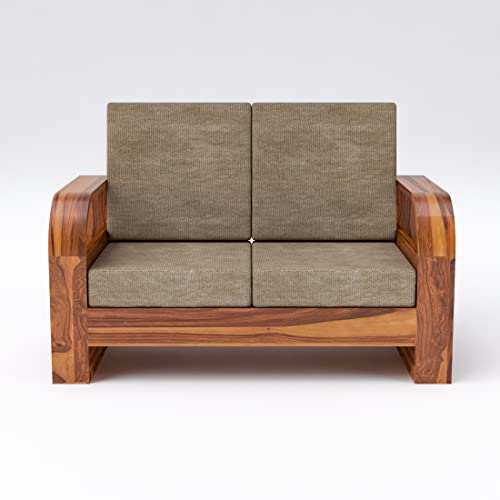 Image of Douceur Furnitures Solid Sheesham Wood 2 Seater Sofas | Two Seater Sofa for Living Room, Cafe, Office | (Design-7)