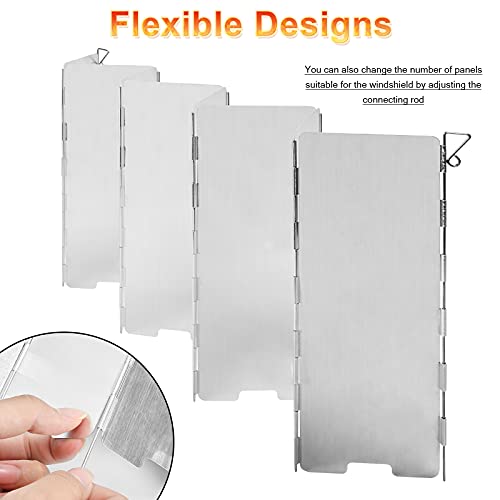 EKKONG Pare-Vent Pliable en Alliage d'aluminium,Plates Pare-Brise de Camping, 8/10/12/16 Assiettes Pare-Vent de Camping Portable réchaud de Camping, Très durable - Image 4