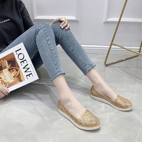 Image of Women's Jelly Sandals Ballet Shoes Slip On Flats Hollow Out Loafers