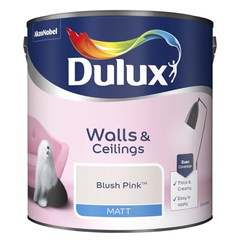 Blush Pink Walls & Ceilings Matt Emulsion Paint 2.5L – Smooth Creamy Finish, Quick Dry, Low VOC, Easy Application for Interior Walls & Ceilings