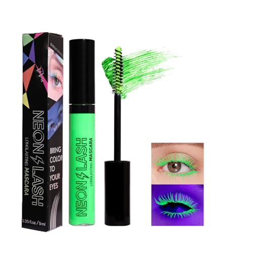 Máscara Pestañas Colores HOUSN Rímel Resistente Al Agua, Colour Mascara, Rímel de 6 Colores, Impermeable Larga Duración, Hace Encantador Maquillaje de Ojos, Regalo para Mujeres y Niñas #02 Verde