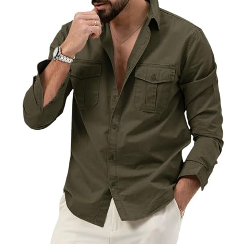 Chemise manches longues homme à col rabattu de style européen pour un look soigné