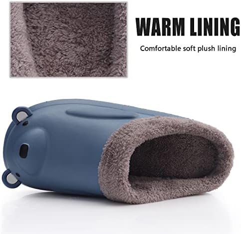 JEESA Womens Mens House Slippers Warm Fur Plush Mules Cozy Indoor Bedroom Outdoor Non-slip Home Shoes