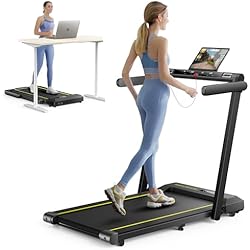 Cinta Para Caminar 130 Kg TOPUTURE Cinta de Correr Plegable, 2.5HP Hogar Cinta de Correr para el Debajo del Escritorio, 130 KG, 16KM/H, Dual Pantalla, Bocina Bluetooth, Frecuencia Cardíaca, App y Remoto Inalámbrico