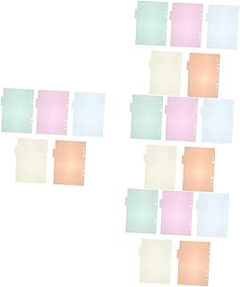 KALLORY 40 Peças Divisor Placa De Índice Fichário Divisor Fichário Separadores Com Bolsos Bloco De Notas De Escritório Planejador Recarregável Bonito Papel Página Divisor Fichários