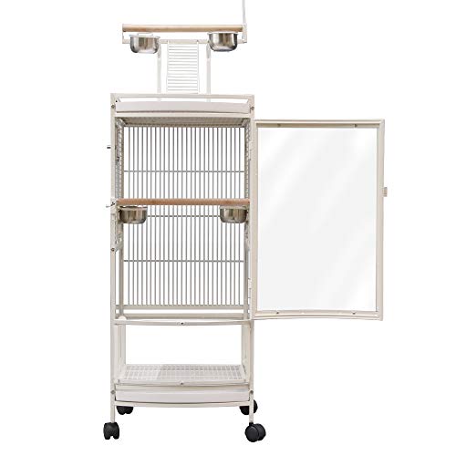 Sarah Kooi vogelkooi vogelkooi vogelkooi met wieltjes 180 cm vogelkooi met vogelspeelgoed kooispeelgoed,Vogelvolière… - Afbeelding 4