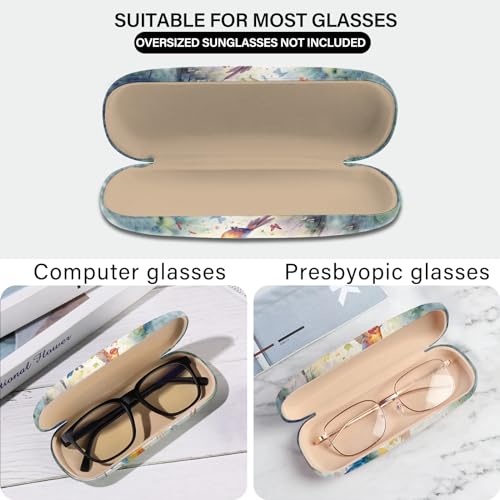 Image of Eyeglasses Case Hard Shell Protective Case for Glasses Eyeglass Box with Cleaning Cloth for Boys Men Man Cute Aesthetic