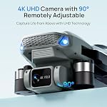 Ameta Drones pour les adultes avec des caméras 4K UHD, S20 Lite Moteur sans brosse FPV pliable RC Drone pour adultes Enfants avec 36 Mins Long Flight, Altitude Hold, Circle Fly, Cool Toys Cadeaux pour hommes Garçons (165g)