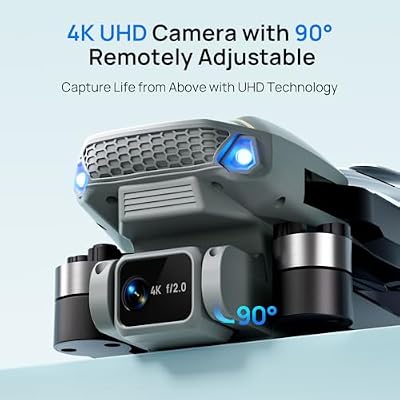Ameta Drones with Camera for Adults 4k UHD, S20 Lite Brushless Motor FPV Foldable RC Drones for Adults Kids Beginners with 54 Mins Long Flight, Altitude Hold, Headless Mode, Circle Fly, 360 Flips