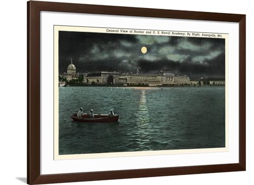 ART.COM Wall Art Print US Naval Academy, Annapolis on Brown Frame, 44" x 32"