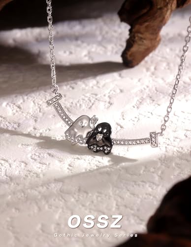 Halloween-Cute-Ghost-Necklace-925-Sterling-Silver-Funny-Stress-Relief-Personalized-Jewelry-Halloween-Cartoon-Gift-for-Women Halloween Cute Ghost Necklace 925 Sterling Silver Funny Stress Relief Personalized Jewelry Halloween Cartoon Gift for Women