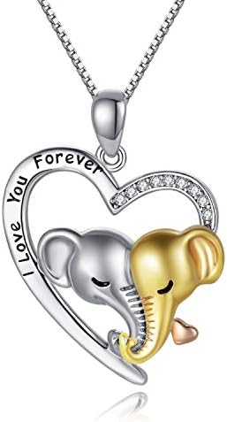 LONAGO 925 Sterling Silver Cute Animal Pendant Necklace Panda Elephant Unicorn Necklace Jewelry for Women