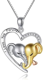 LONAGO 925 Sterling Silver Cute Animal Pendant Necklace Panda Elephant Unicorn Necklace Jewelry for Women