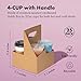 FMP Brands 4 Cup Disposable Drink Carrier with Handle, 25 Pack Kraft Paperboard Handled Drink Carriers 12-30 oz to Go Coffee Cup Holder, Cup Carrier for Cold Hot Drinks, Valentine Mother's Day