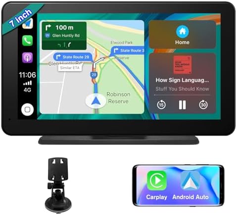 AWESAFE 7 inch Wireless CarPlay Android Auto Screen, Car Stereo IPS ...
