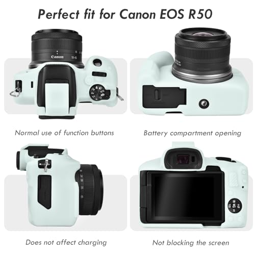 Rieibi EOSR50 EOS R50 Case, Soft Silicone Protective Case for Canon EOS R50 EOSR50 Vlogging Camera - Image 3