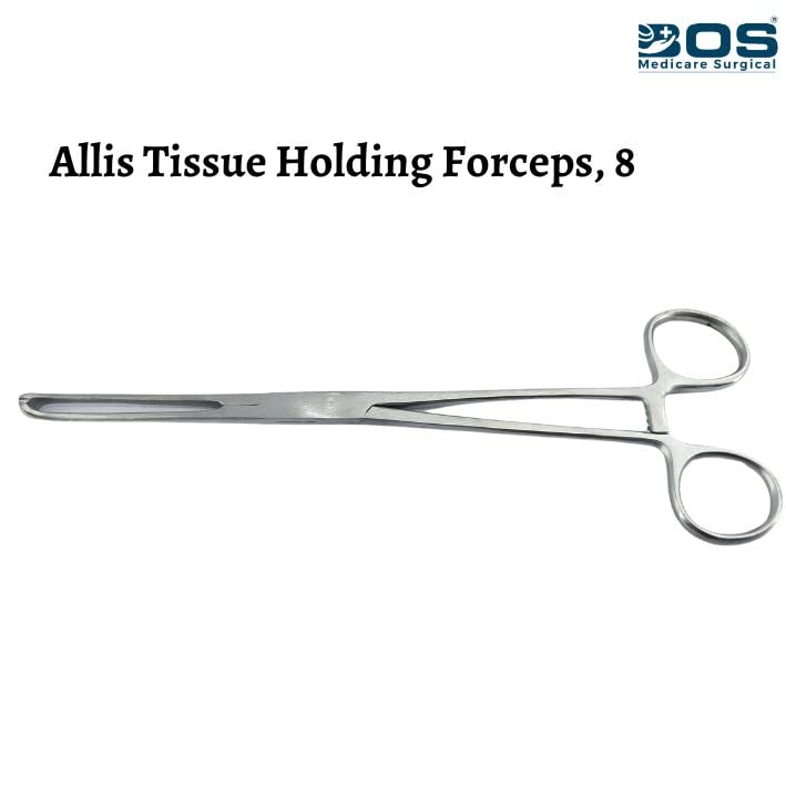 Image of Allis Tissue Holding Forceps 8 Inch | Stainless Steel Surgical Instrument for Grasping, Clamping, Dissection | Reusable Medical Grade Tool